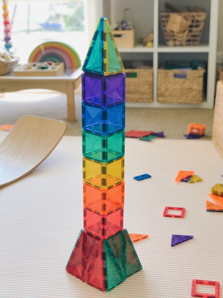 Connetix Tiles Rainbow Starter Pack 62 Pcs Educational Magnetic Tiles
