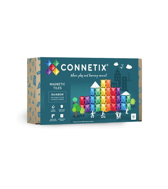 Connetix Tiles Rainbow Rectangle Pack 18 Pcs Educational Magnetic Tiles