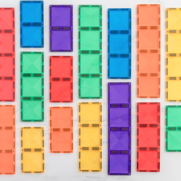 Connetix Tiles Rainbow Rectangle Pack 18 Pcs Educational Magnetic Tiles