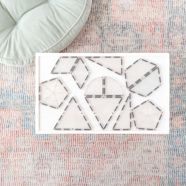 Connetix Tiles Clear Shape Expansion Pack 24 Pcs Educational Magnetic Tiles