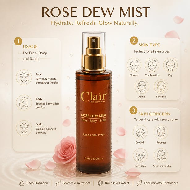 Clair Skin Solutions Rose Dew Mist 150ml