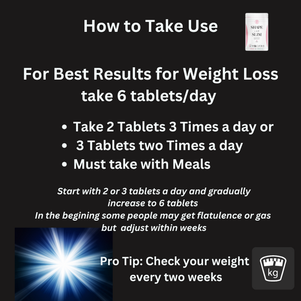 SHAPE and SLIM Health Supplement for Weight Control & Healthy Blood Sugar – 90 Tablets
