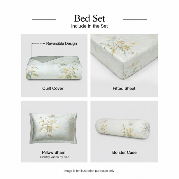 Intero Cupro Morgan 1800TC PIMA Cotton Printed Jacquard Luxury Bedding Set