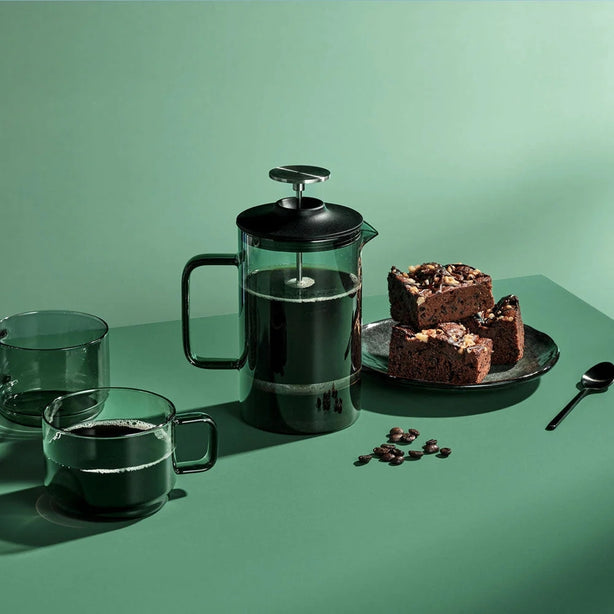 Ad Hoc Tinted Grey Borosilicate Glass Impact French Press Coffee Maker Ø9xH17cm, 600ml