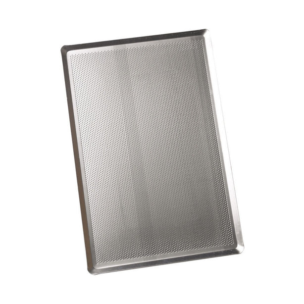 Matfer Blue Steel Perforated Baking Tray, L53xW32.5xH1cm, 45 Degree Rim