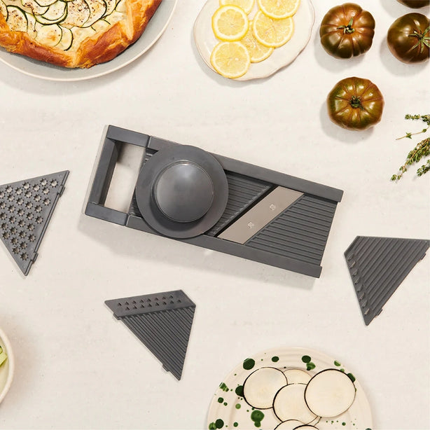 Culinare Stainless Steel 4-In 1 Blade Mandoline Slicer L30xW11xH7cm, Grey