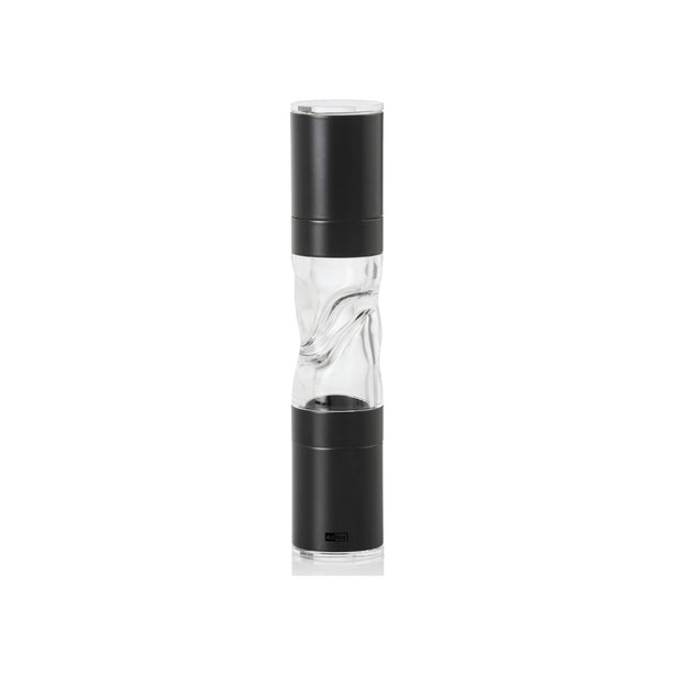 Ad Hoc Stainless Steel Salt & Pepper Double Mill With Ceramic Grinder Duomill Pure Ø4.5xH22cm, Black, Ceracut