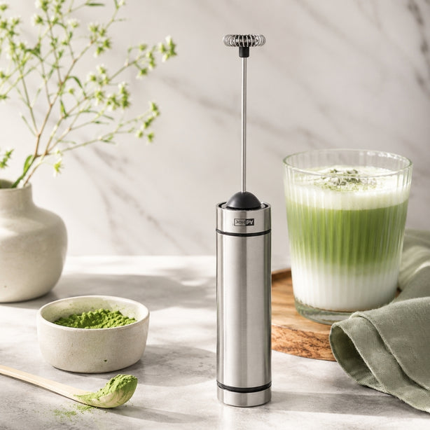 Ad Hoc Plastic Electric Milk & Sauce Frother Ø3.2xH20.8cm, Light Grey, Moro