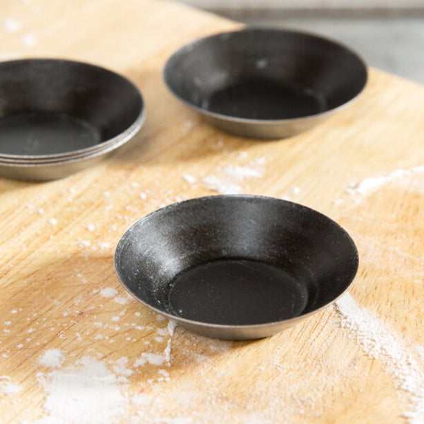 Matfer Exopan Stainless Steel Non-Stick Round Tartlet Tin Dia8xH2cm, 25Pcs/Pack
