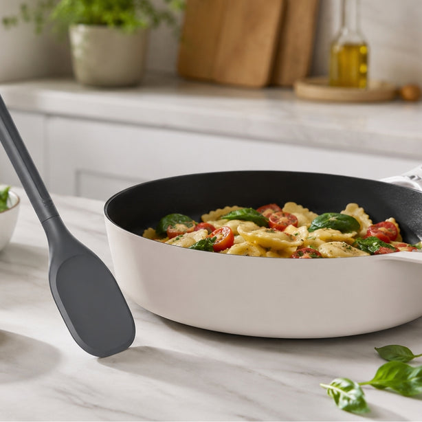 Zyliss Silicone Spoontula Large L1.9xW6.2xH31.1cm, Head Heat Resistant To 240degree C, Handle Heat Resistant To 80degree C, Gray