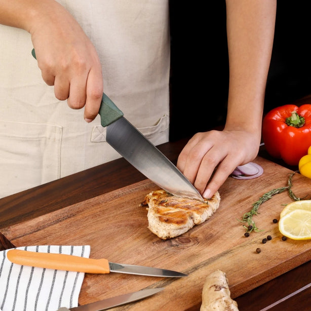 Zyliss Utility Stainless Steel 3-Piece Chef& Paring Knife Set With Translucent Blade Cover (1Xchef Knife 18cm, 1Xserrated Paring Knife 10cm, 1Xparing Knife 9cm)