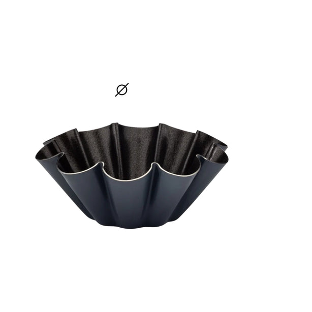 Matfer Exopan Stainless Steel Non-Stick Brioche Pan With 10 Ridges Dia8xH3.2cm, 12Pcs/Pack