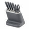 Zyliss Stainless Steel 8-Piece Knife Block Set with Chef, Santoku, Bread & Paring Knives and Kitchen Scissors - Grey