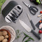 Zyliss Stainless Steel 8-Piece Knife Block Set with Chef, Santoku, Bread & Paring Knives and Kitchen Scissors - Grey