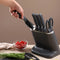 Zyliss Stainless Steel 8-Piece Knife Block Set with Chef, Santoku, Bread & Paring Knives and Kitchen Scissors - Grey