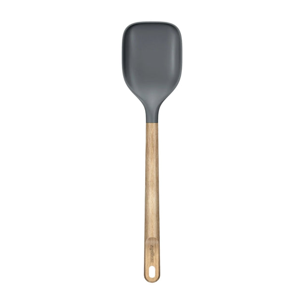 Zyliss Polybutylene Terephthalate Large Spoon Oak Wood Handle L1.8X.W7.4xH31.8cm, Head Heat Resistant To 200degree C, Handle Heat Resistant To 80degree C, Gray