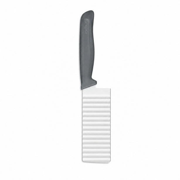 Zyliss Utility Stainless Steel Crinkle Cut Knife With Translucent Blade Cover 11.5cm, Gray