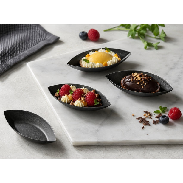 Matfer Exopan Stainless Steel Non-Stick Boat-Shaped Tartlet Tins L8.5xW3.5cm, 25Pcs/Pack