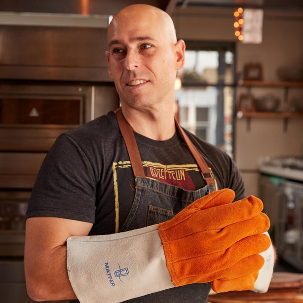 Matfer Leather Heat-Resistant Oven Gloves L40cm