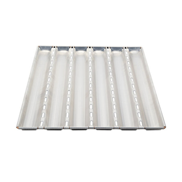 Matfer Alu-Gaufer French Bread Sheet For 6 Baguettes, 650x430mm