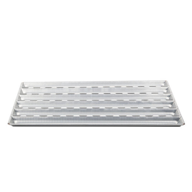 Matfer Alu-Gaufer French Bread Sheet For 6 Baguettes, 650x430mm