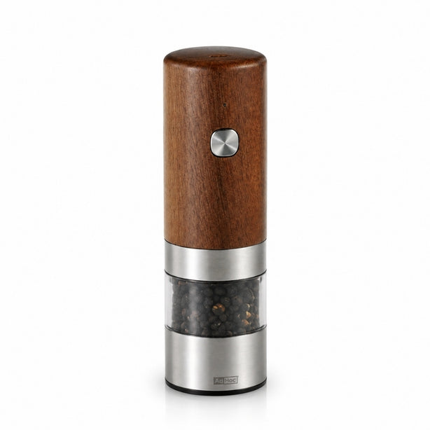Ad Hoc Acacia Wood Electric Pepper And Salt Mill With Ceramic Grinder USB Rechargeable Ø5xH17cm, I.Mill, Ceracut