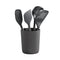 Zyliss Polybutylene Terephthalate 5-Piece Utensil Set (1Xladle L, 1Xslotted Turner, 1Xspatula L, 1Xspoon L, Storage Bucket) L14xW14xH32.5cm, Gray