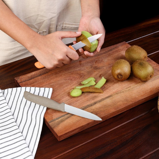 Zyliss Utility Stainless Steel 2-Piece Knife Set With Translucent Blade Cover (1Xserrated Paring Knife 10cm, 1Xparing Knife 9cm)