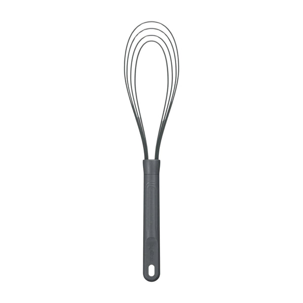 Zyliss Silicone Flat Whisk L2.2xW7xH30.3cm, Head Heat Resistant To 240degree C, Handle Heat Resistant To 80degree C, Gray