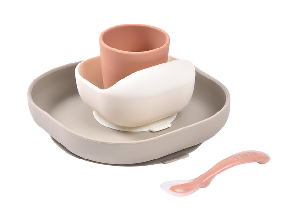 Beaba Silicone Suction Meal Set - Terracotta/Gazelle