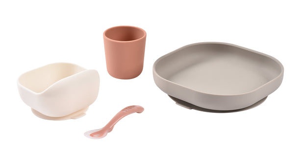 Beaba Silicone Suction Meal Set - Terracotta/Gazelle
