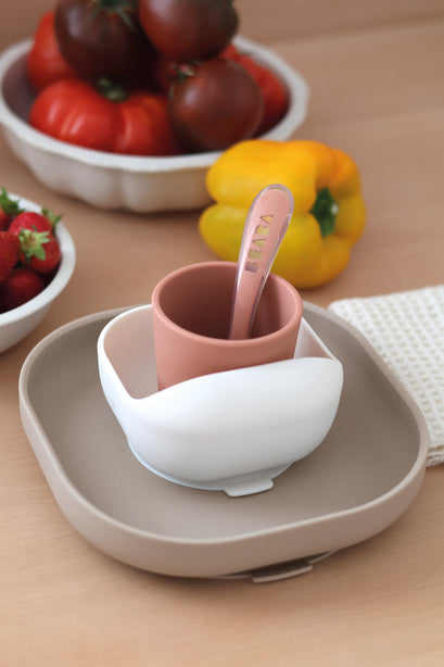 Beaba Silicone Suction Meal Set - Terracotta/Gazelle