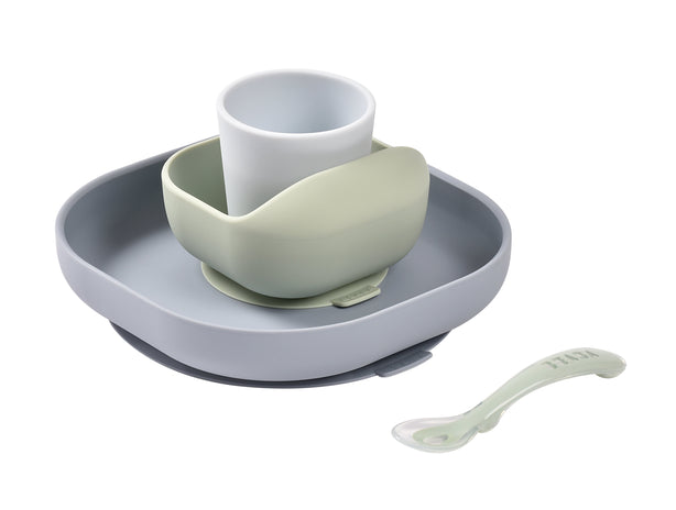 Beaba Silicone Suction Meal Set - Cloud Blue