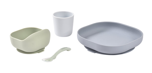 Beaba Silicone Suction Meal Set - Cloud Blue
