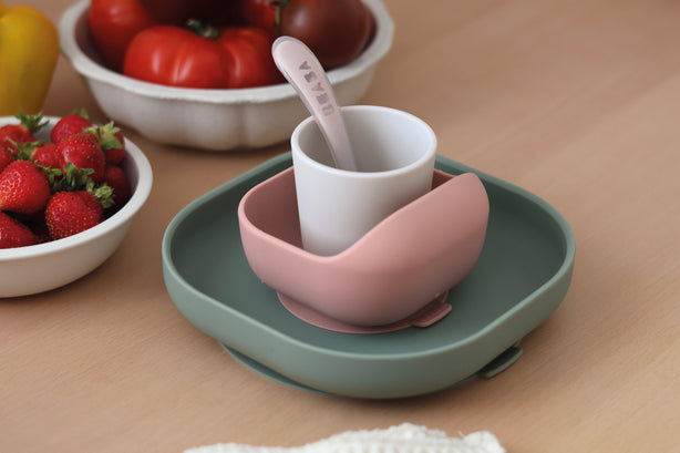 Beaba Silicone Suction Meal Set - Eucalyptus