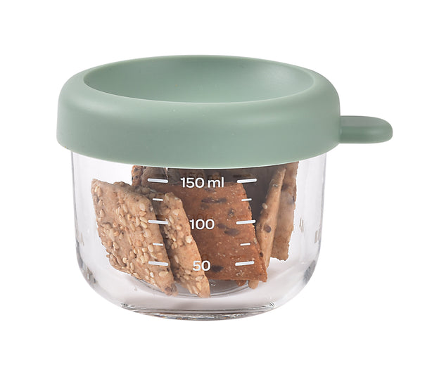 Beaba Glass Jar 150ml - Sage Green