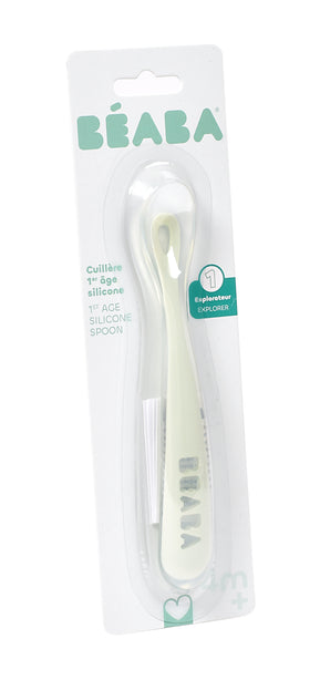 Beaba 1st Stage Silicone Spoon - Misty Green