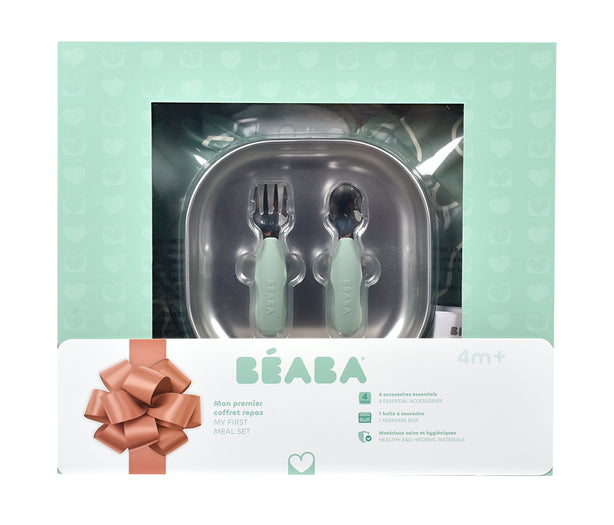 Beaba Stainless Steel Baby Meal Gift Set - Sage