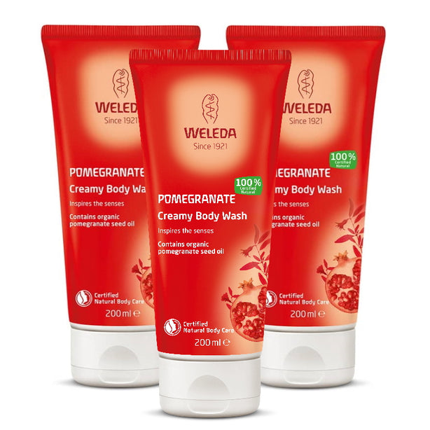 Weleda Pomegranate Creamy Body Wash 200ml (Bundle of 3)