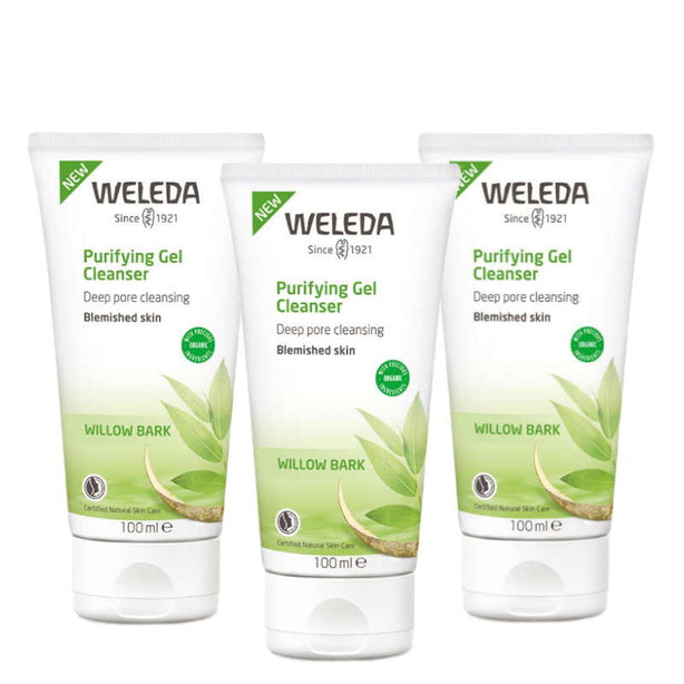 Weleda Blemished Skin Purifying Gel Cleanser 100ml (Bundle of 3)
