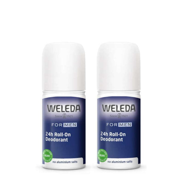 Weleda Men 24hr Roll-On Deodorant (without aluminium salts) 50ml (Bundle of 2)