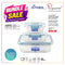 La gourmet Pureglass Set 3 - 1000ml Rect Container with cutlery+ 320ml Sq Container + 370ml Rect Container