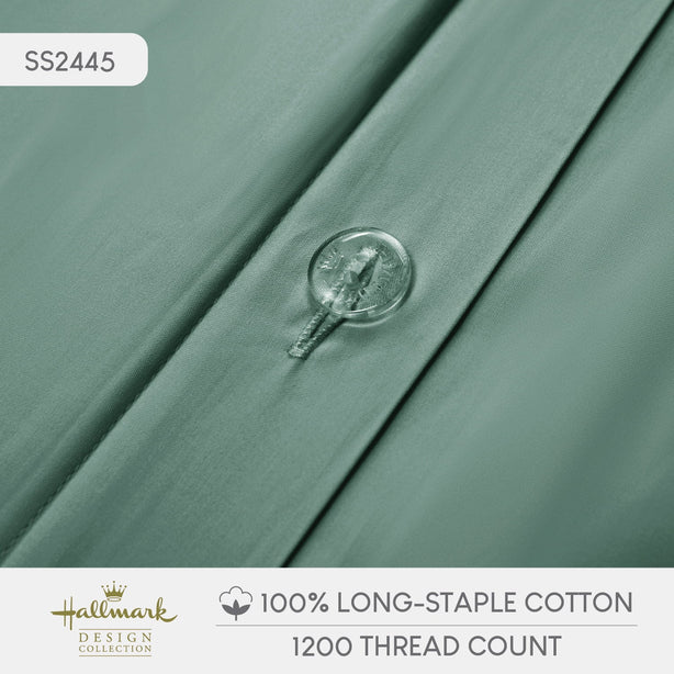Hallmark Simplicity Premium Cotton 1200TC Plain Bed Linen - Green