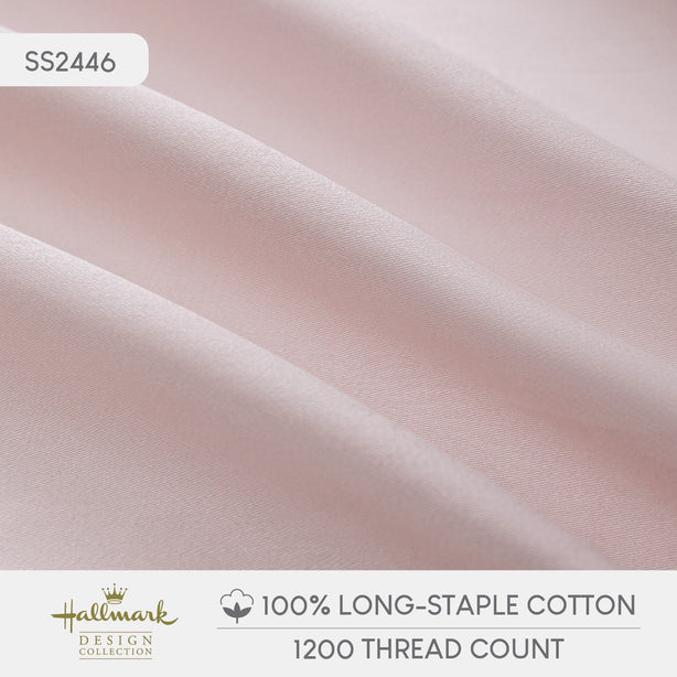Hallmark Simplicity Premium Cotton 1200TC Plain Bed Linen - Pink