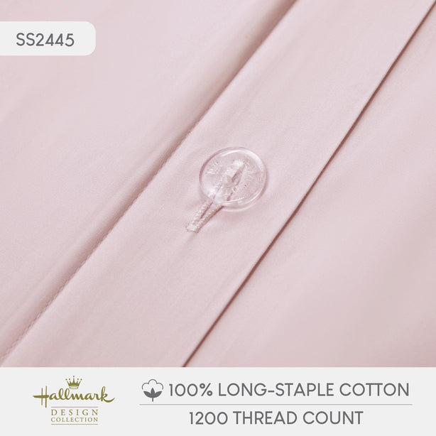 Hallmark Simplicity Premium Cotton 1200TC Plain Bed Linen - Pink