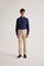 Coupe Cousu, Navy, Double Collar Long Sleeve Shirt