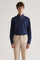 Coupe Cousu, Navy, Double Collar Long Sleeve Shirt