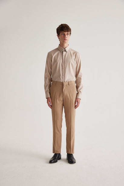 Coupe Cousu, Sand Twill, Double Collar Long Sleeve Shirt
