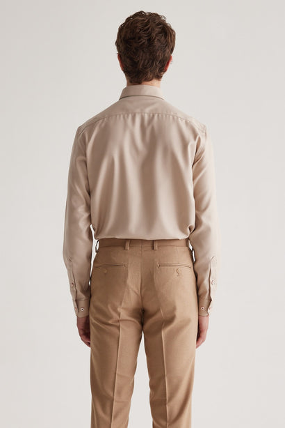 Coupe Cousu, Sand Twill, Double Collar Long Sleeve Shirt