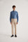 Coupe Cousu, Steel Blue, Double Collar Long Sleeve Shirt